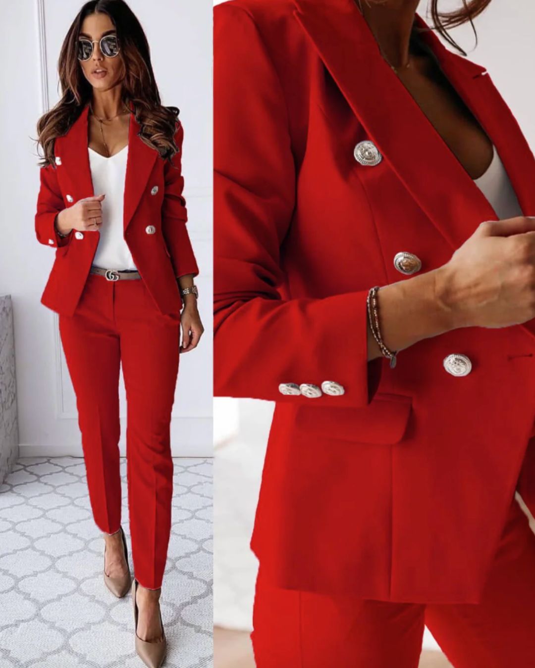 Alina – Damen Business Anzug mit Blazer und Stoffhose