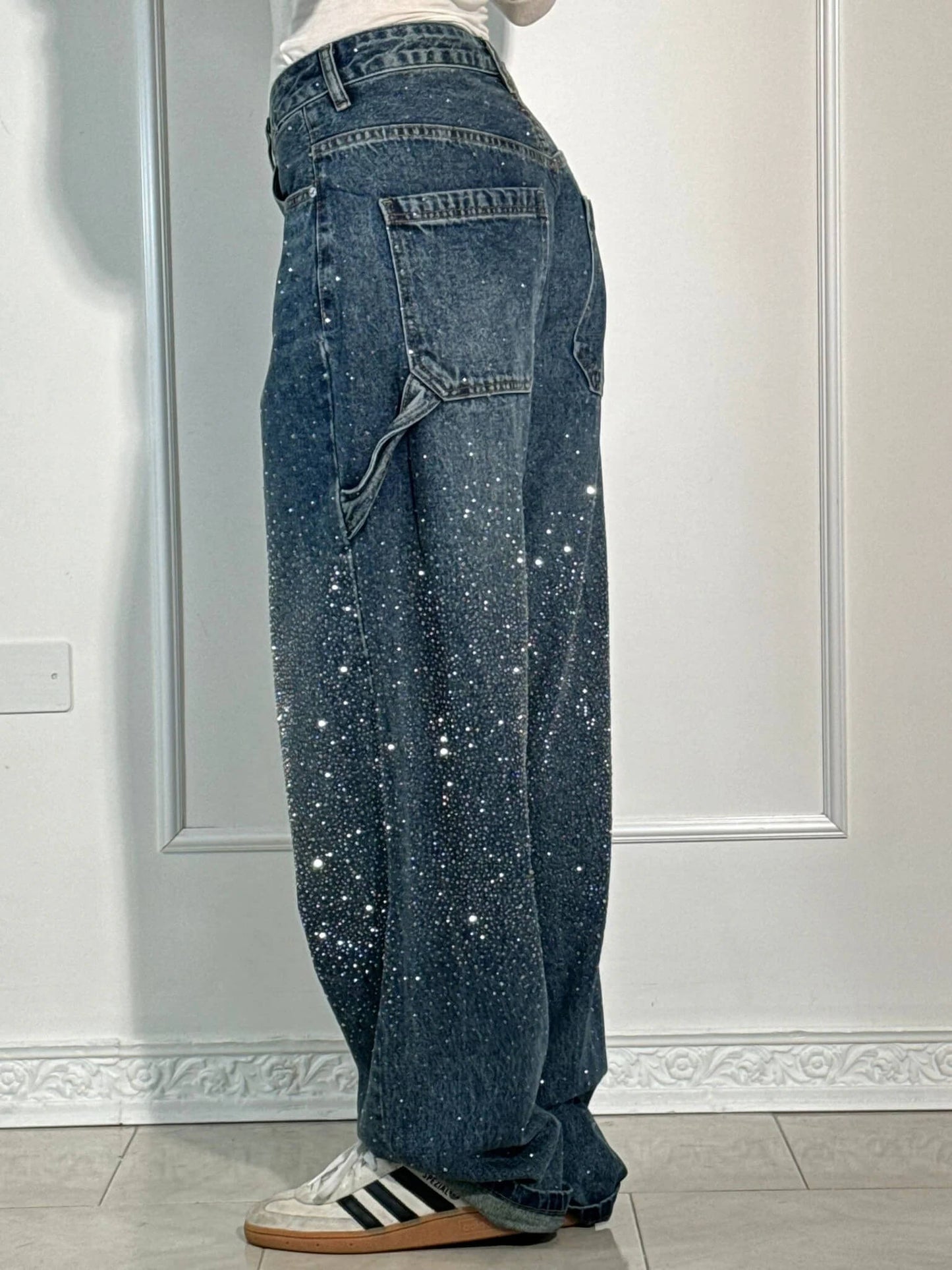 Livia – Glitzernde Straight-Leg Jeans Damen