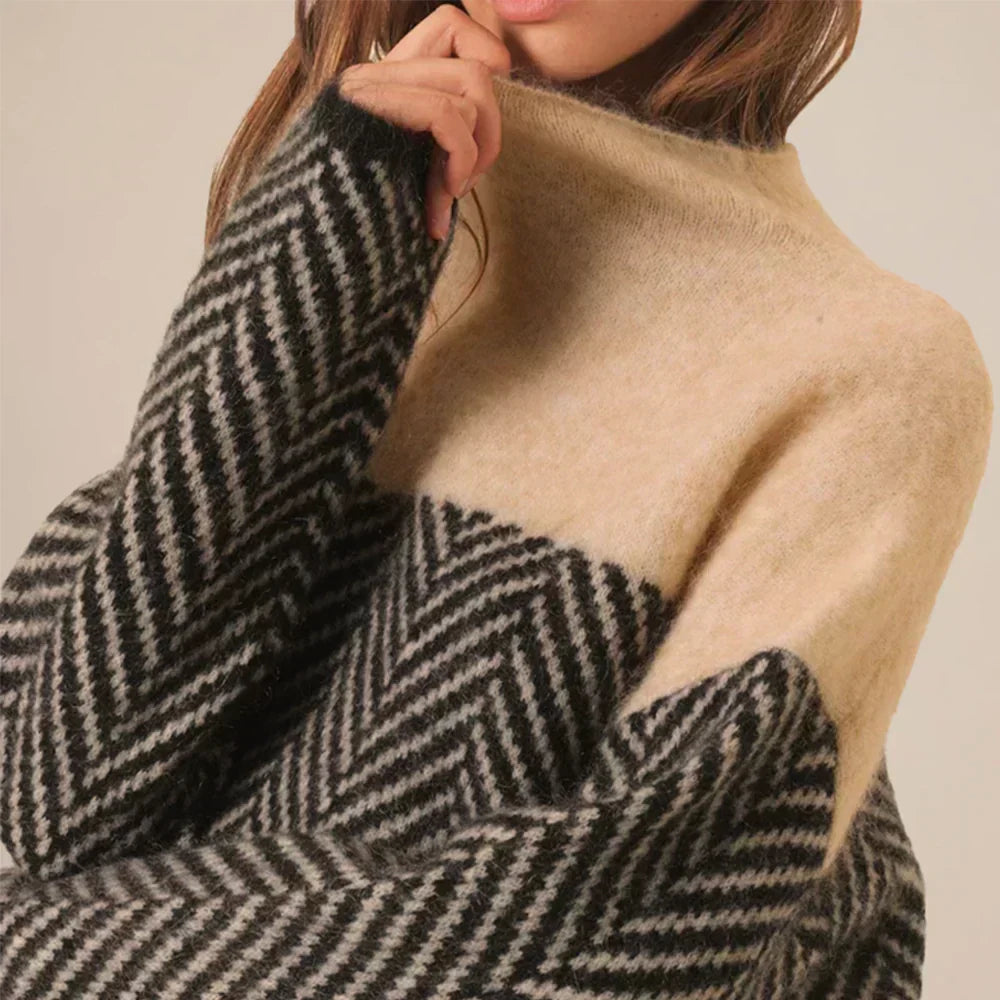 Mara – Gemusterter Strickpullover Damen