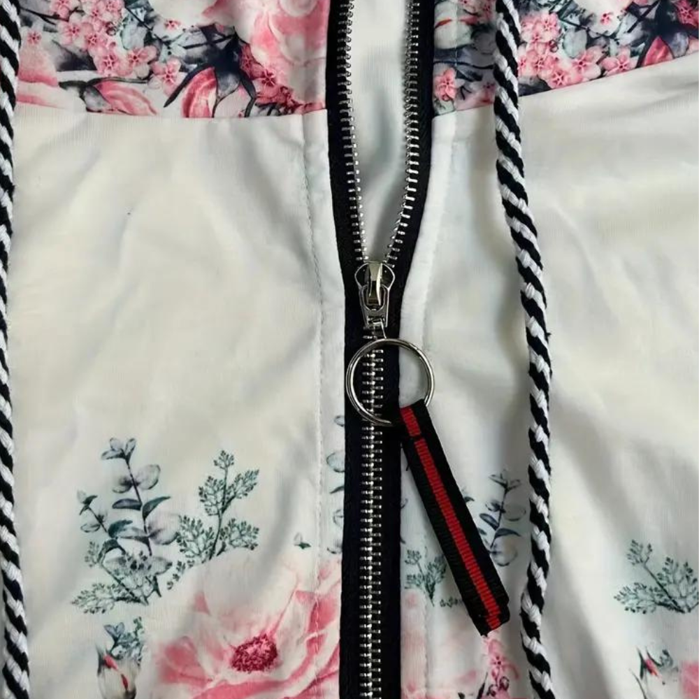 Alina - Damen Kapuzenjacke mit Stickerei und Reißverschluss
