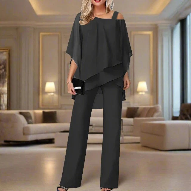 Amelie - Damen Set aus weiter Bluse mit Trägern und eleganter Hose
