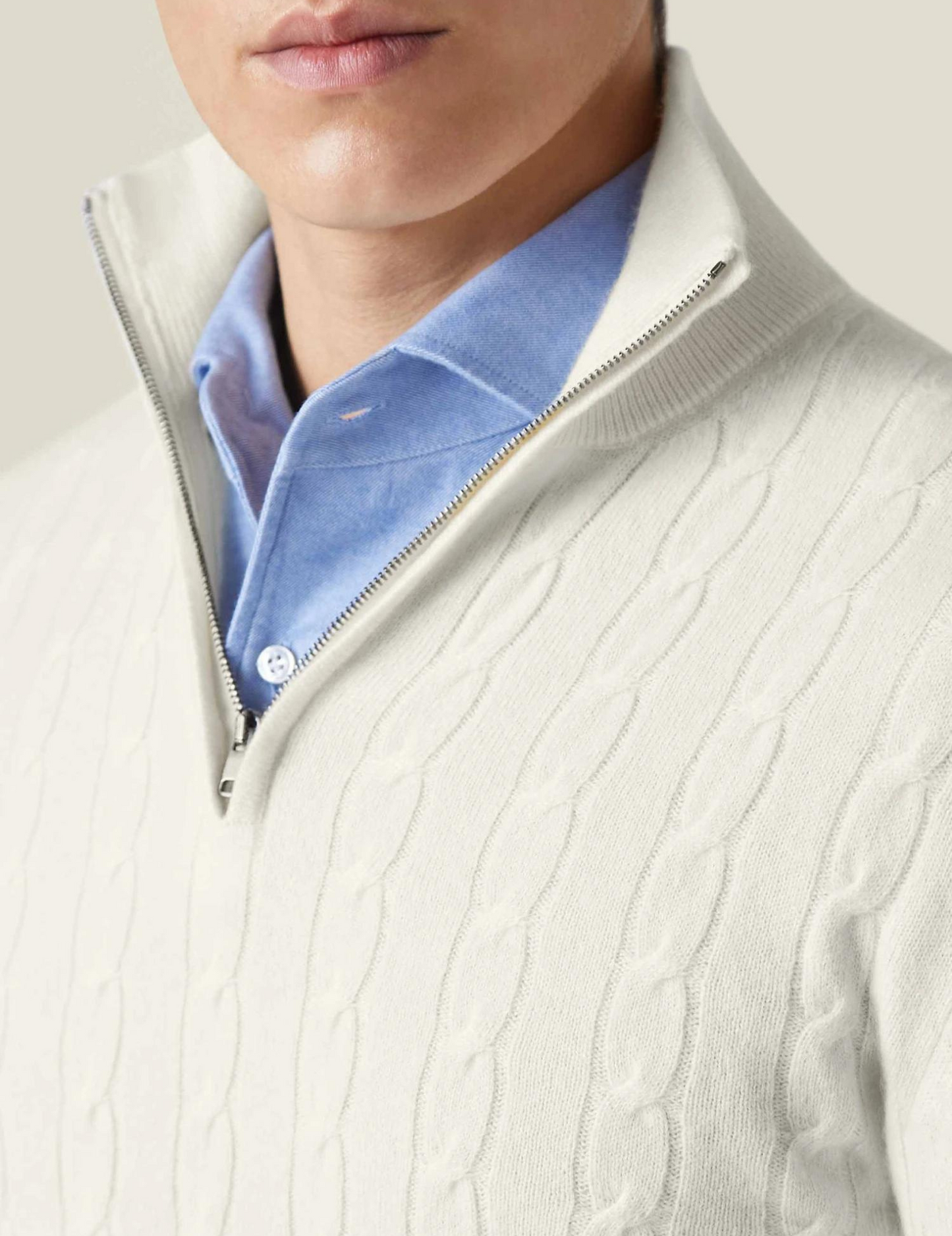 Rafael - Herren Strickpullover mit Zipper-Kragen