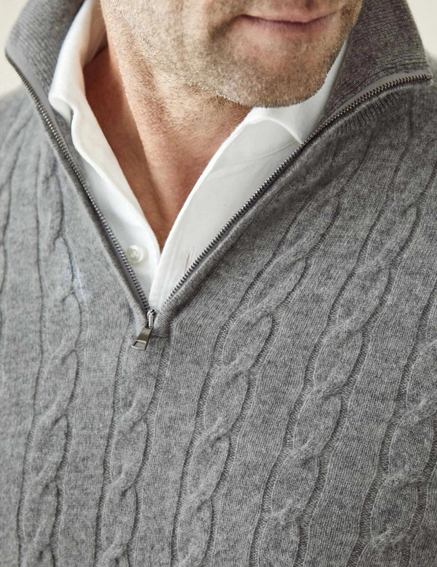 Rafael - Herren Strickpullover mit Zipper-Kragen