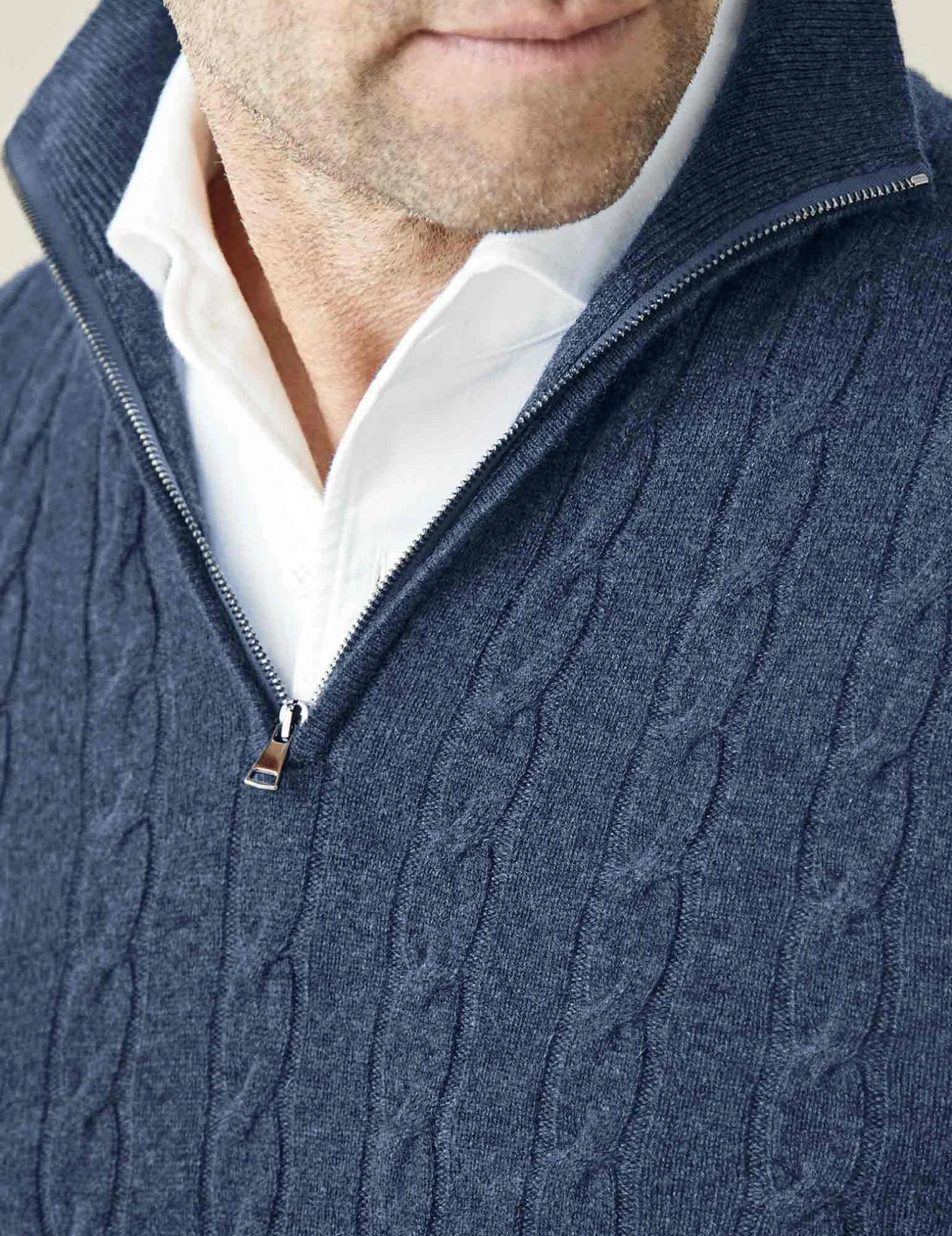 Rafael - Herren Strickpullover mit Zipper-Kragen