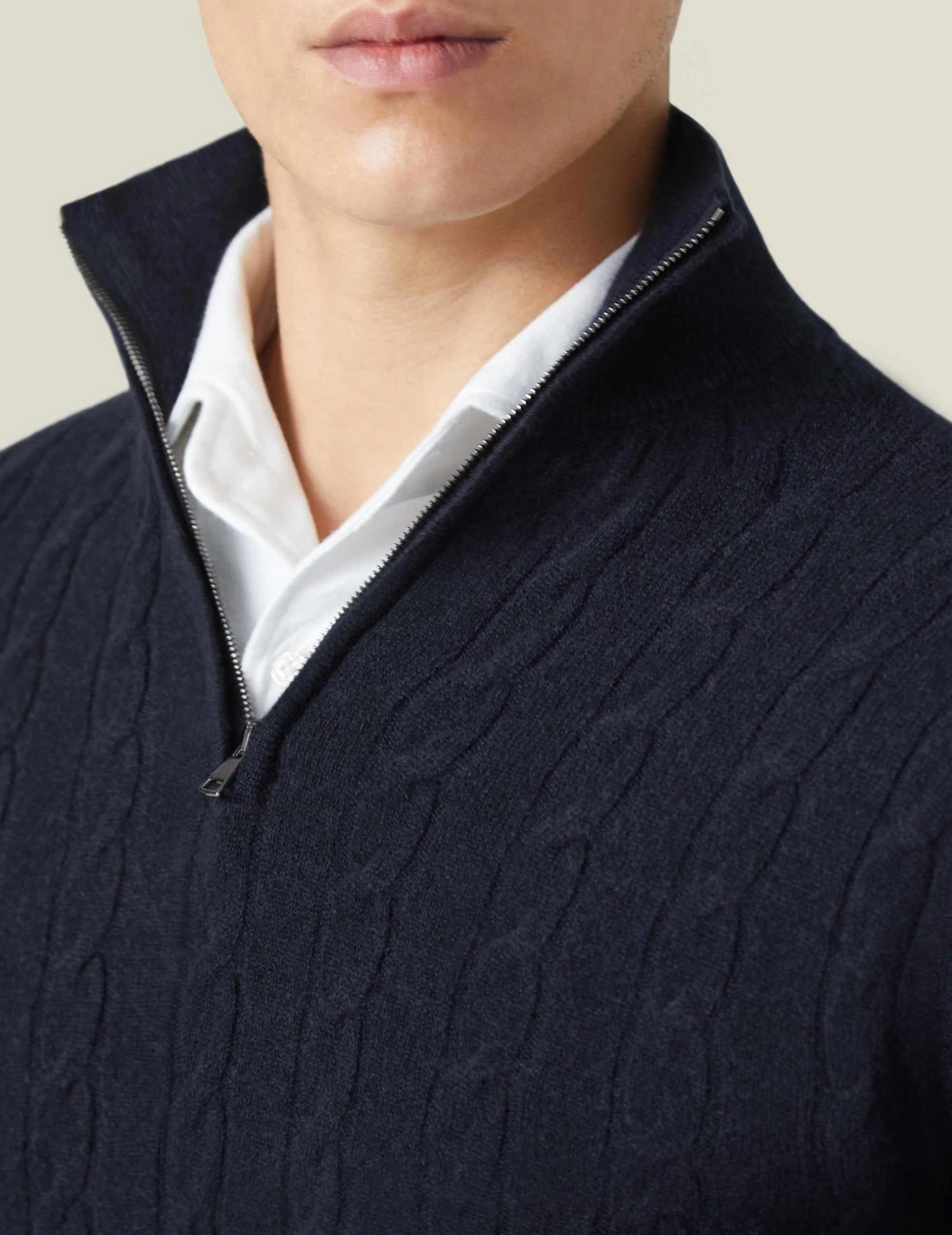 Rafael - Herren Strickpullover mit Zipper-Kragen