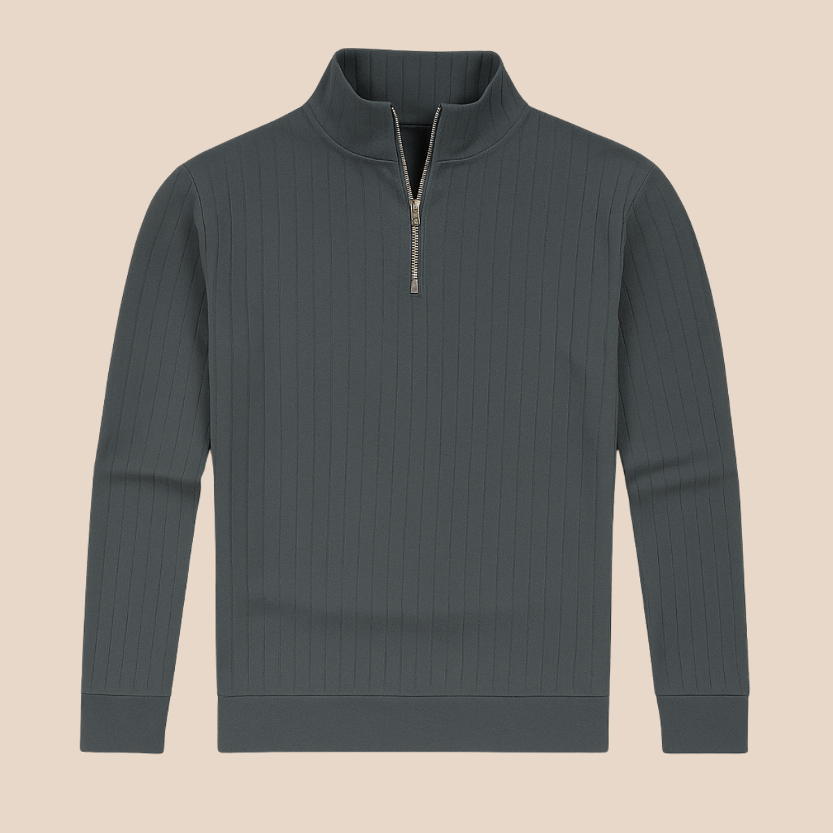 Adrian – Gerippter Strickpullover mit Reißverschluss für Herren