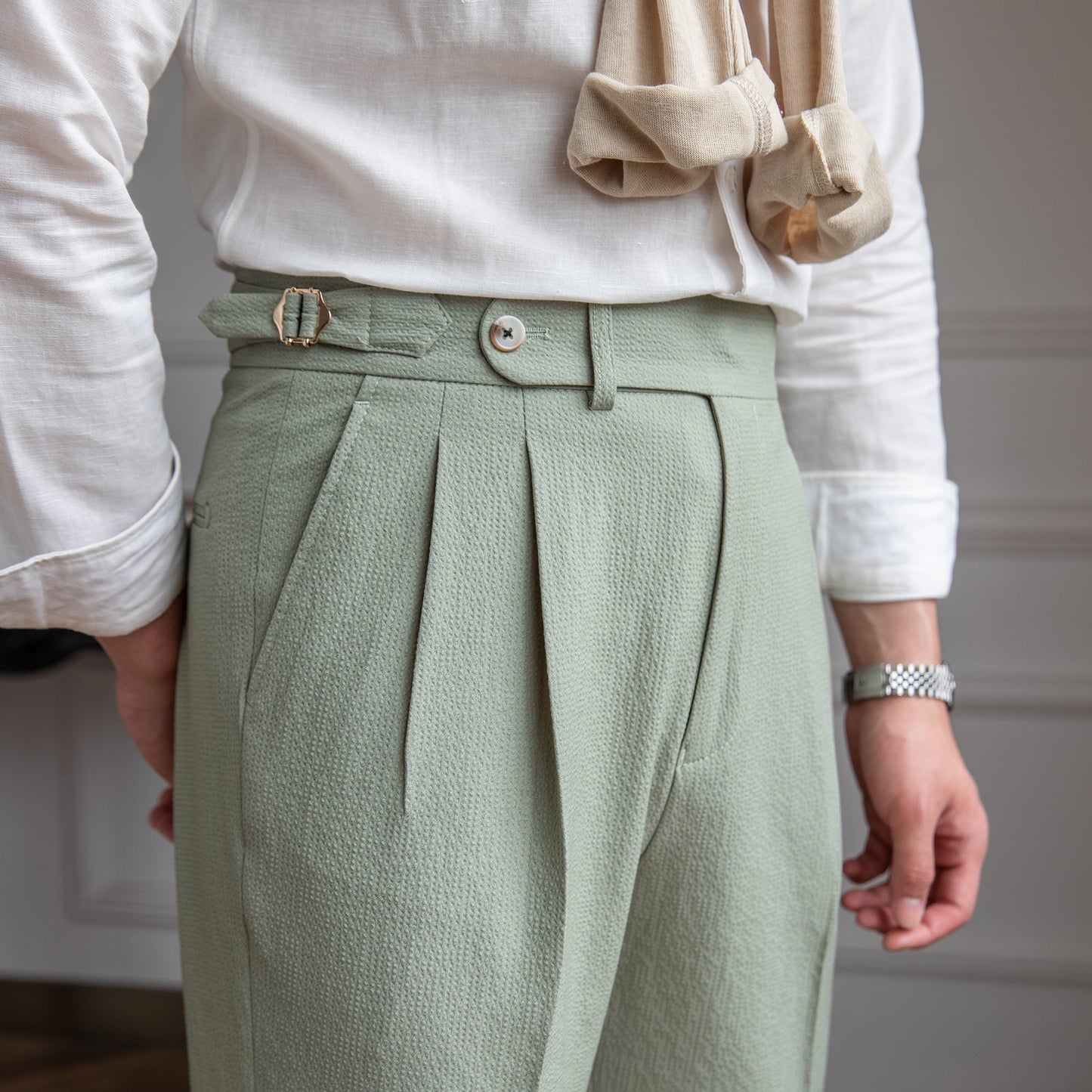 Lukas – Faltenhose mit hoher Taille für Herren