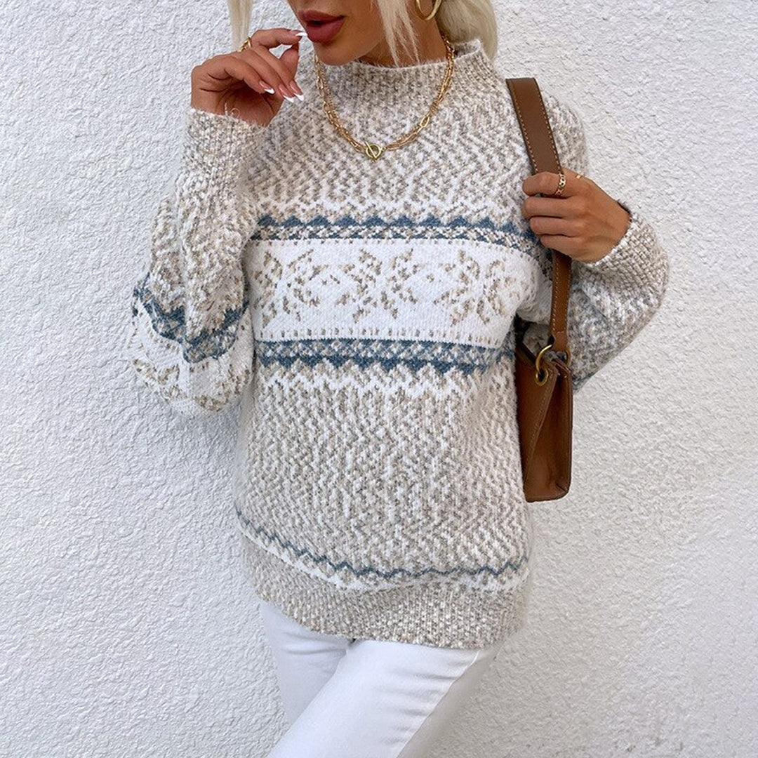 Alina – Damen Winterpullover mit Strickmuster