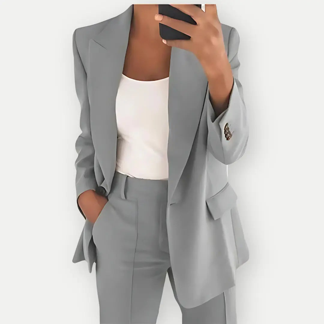 Claudia - Damen Hosenanzug mit Blazer und High Waist Hose