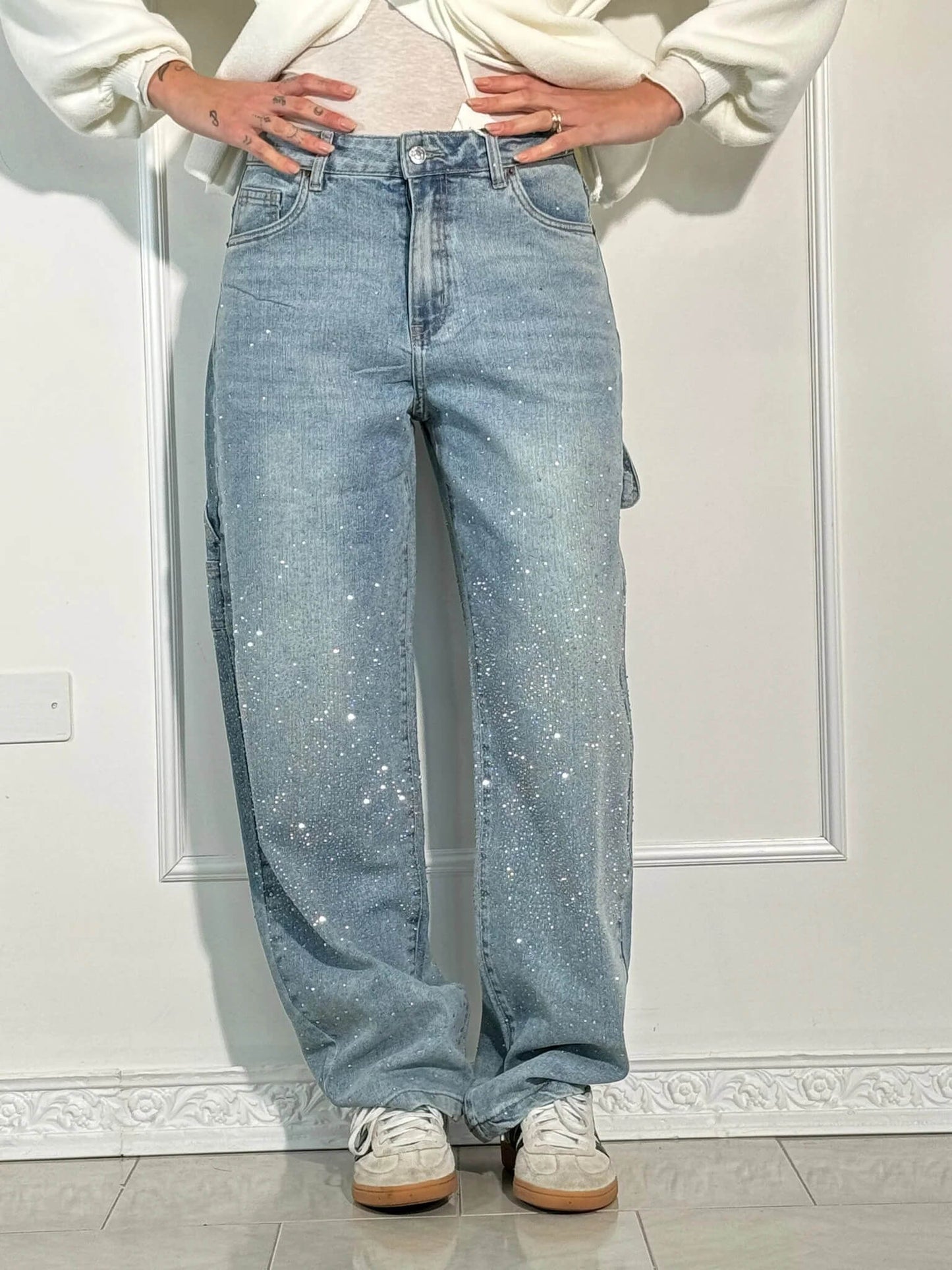 Livia – Glitzernde Straight-Leg Jeans Damen