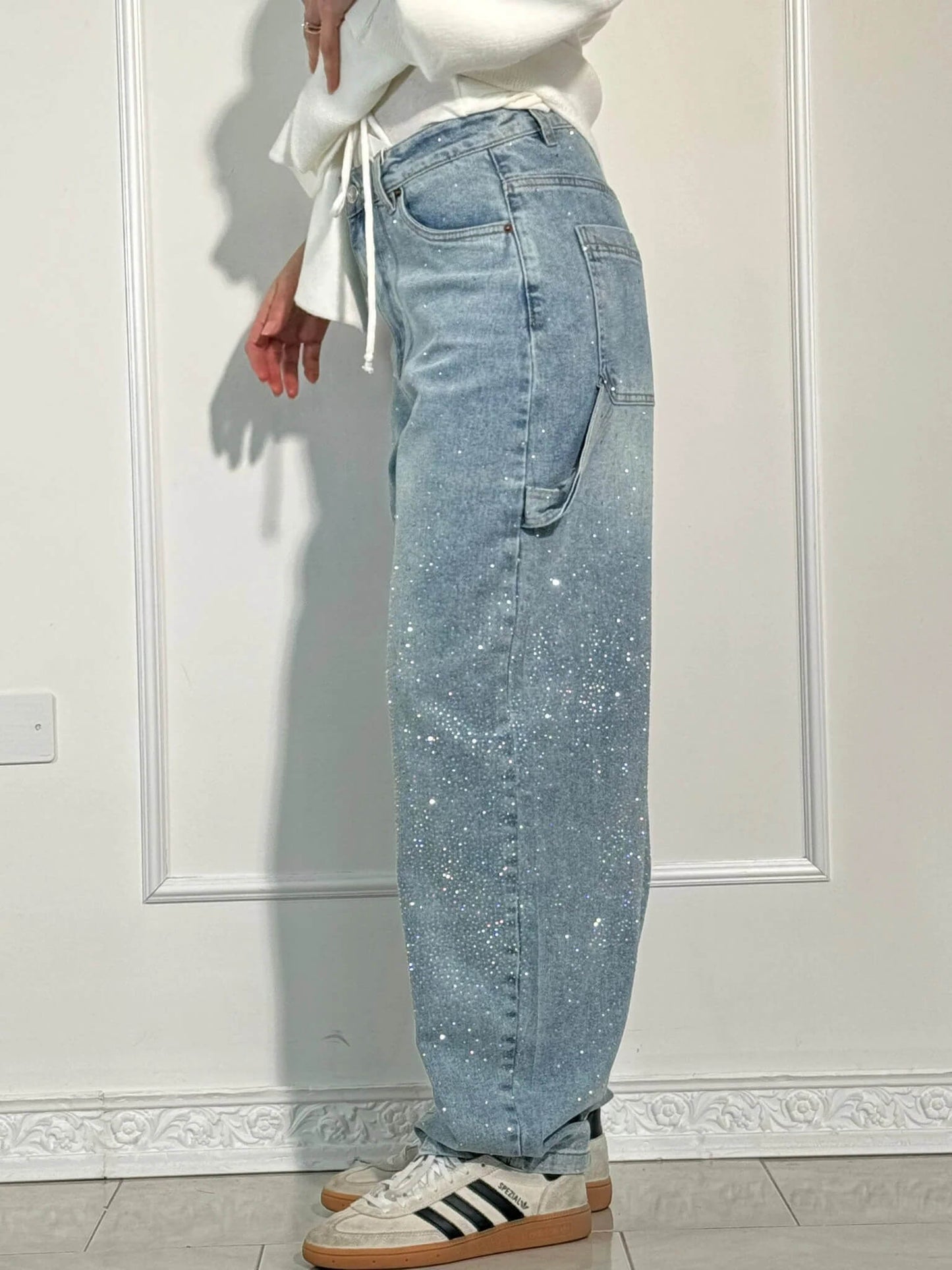 Livia – Glitzernde Straight-Leg Jeans Damen