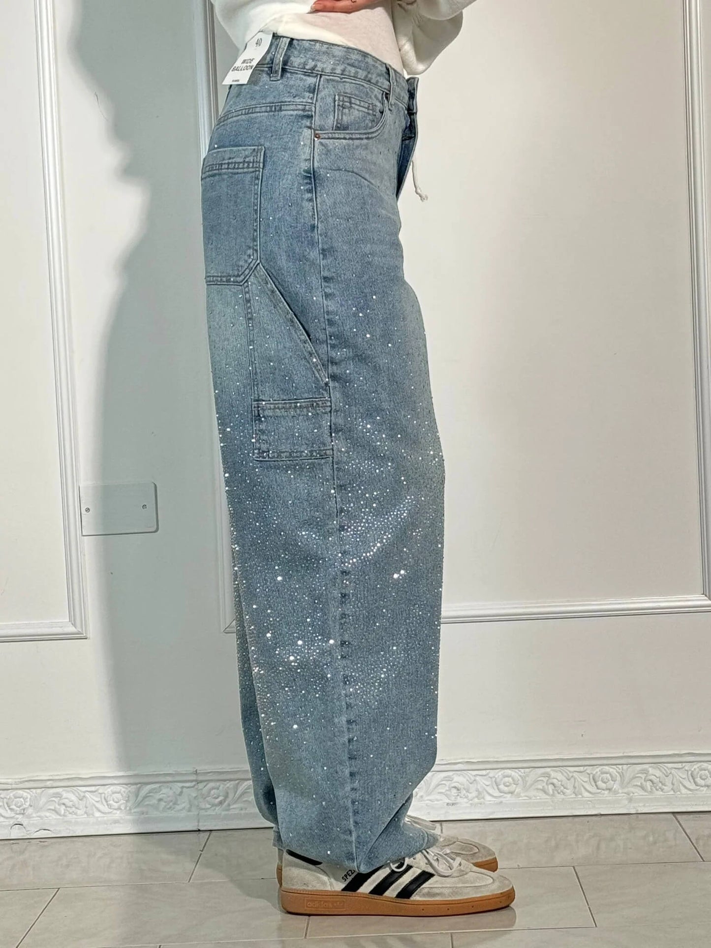 Livia – Glitzernde Straight-Leg Jeans Damen