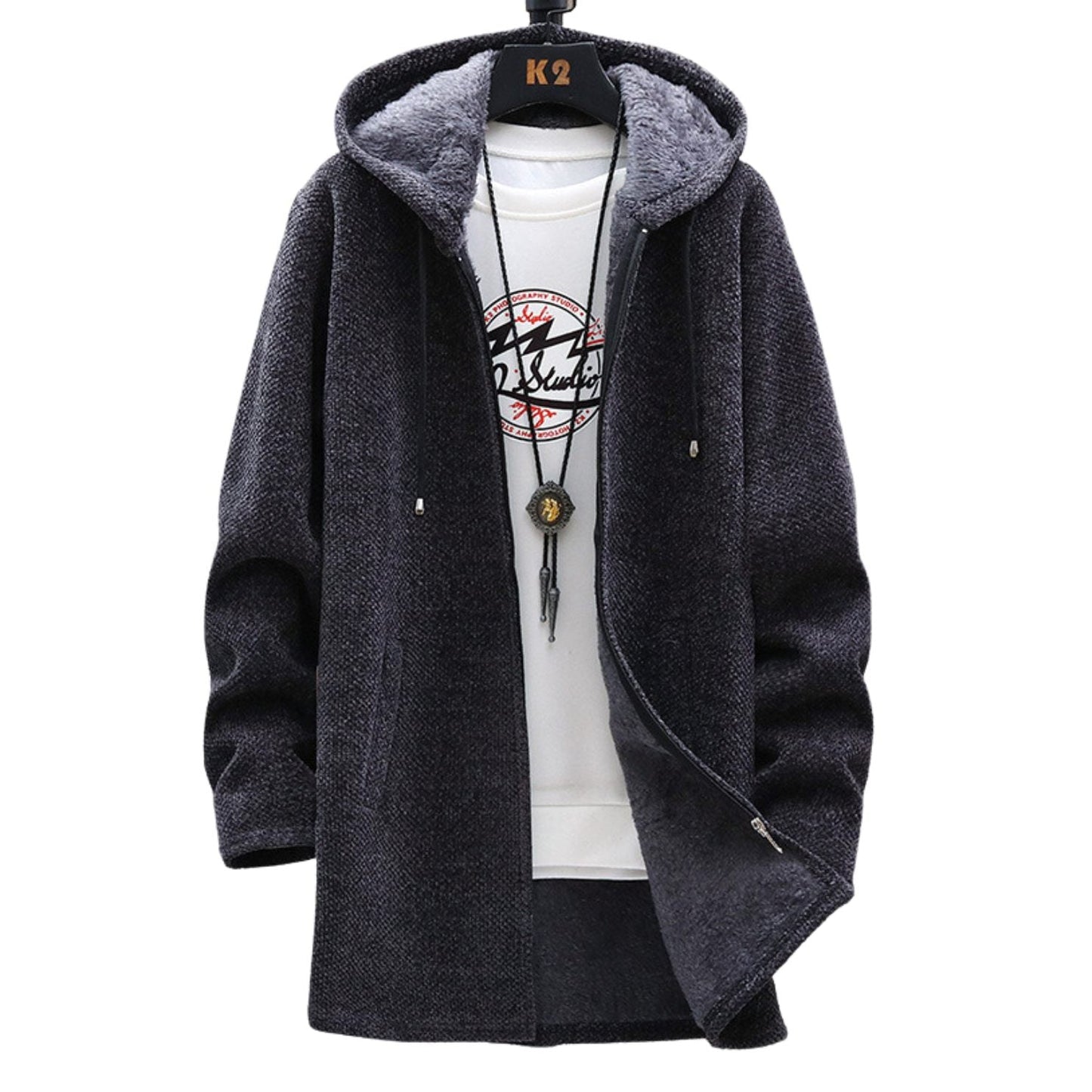 Noah - Unisex Kapuzenjacke mit Reißverschluss und Fleece-Futter