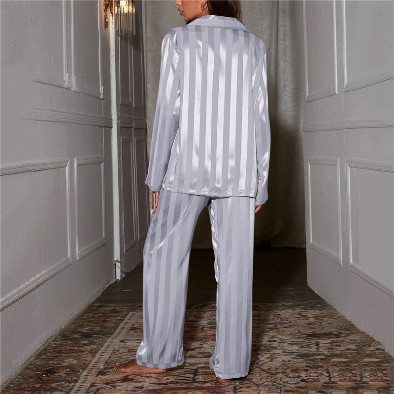 Isabelle – Damen Satin Pyjama Set mit Hemd und Hose