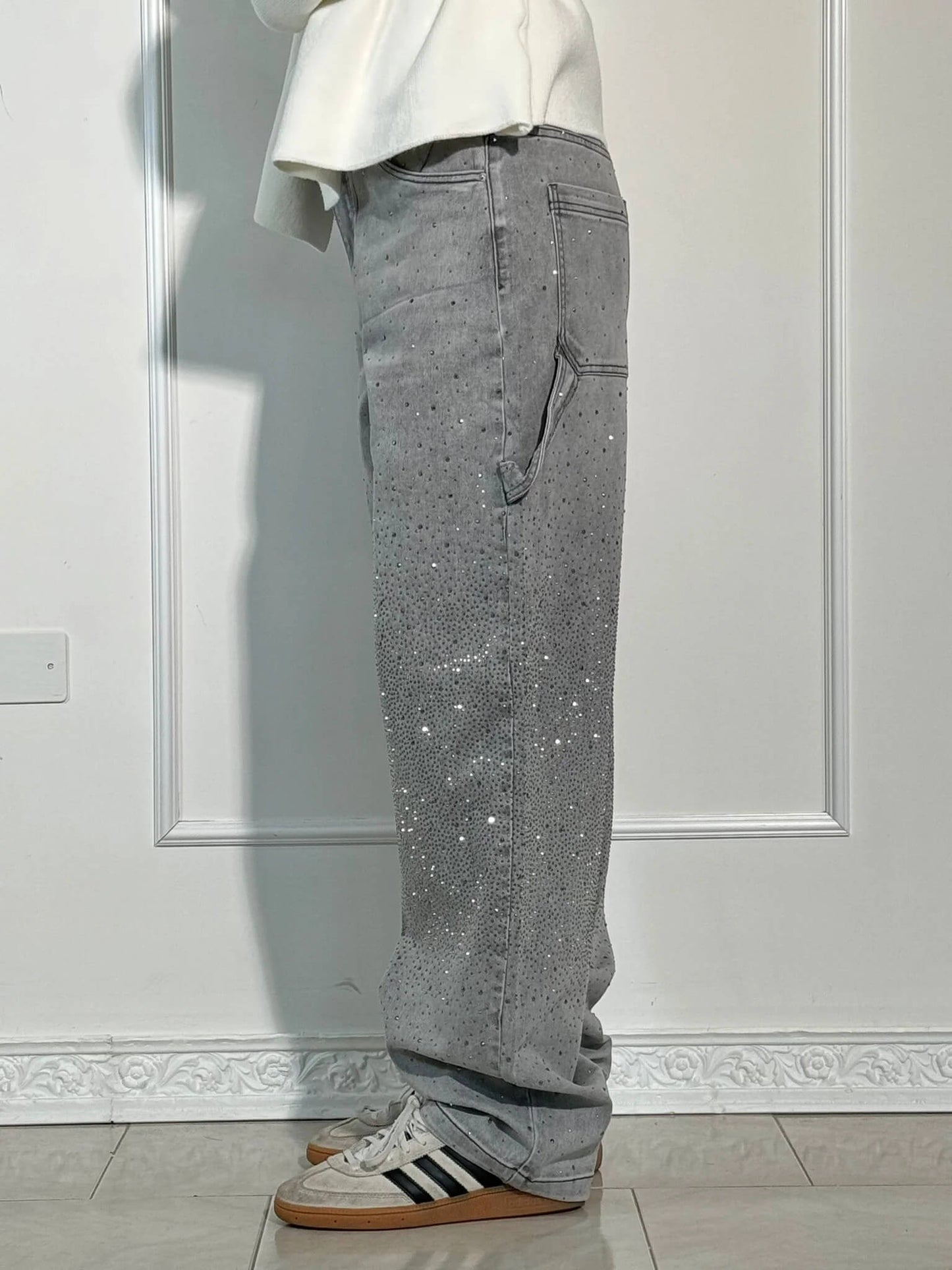 Livia – Glitzernde Straight-Leg Jeans Damen
