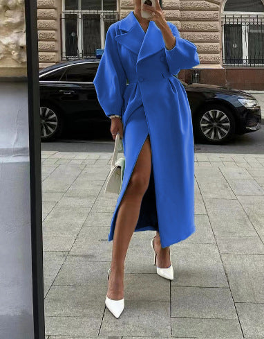 Clara - Damen Wolle Wintermantel lang elegant