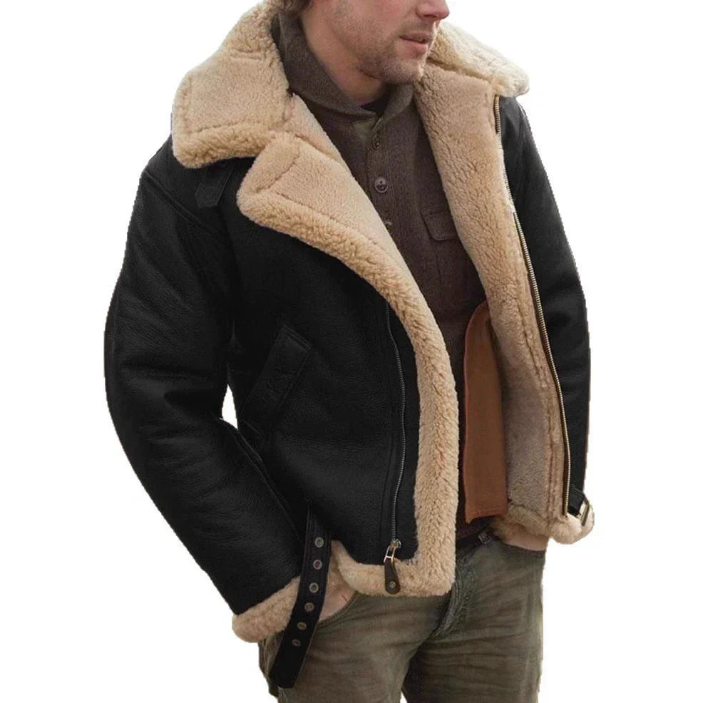 Jonas – Lammfelljacke mit Umlegekragen für Herren
