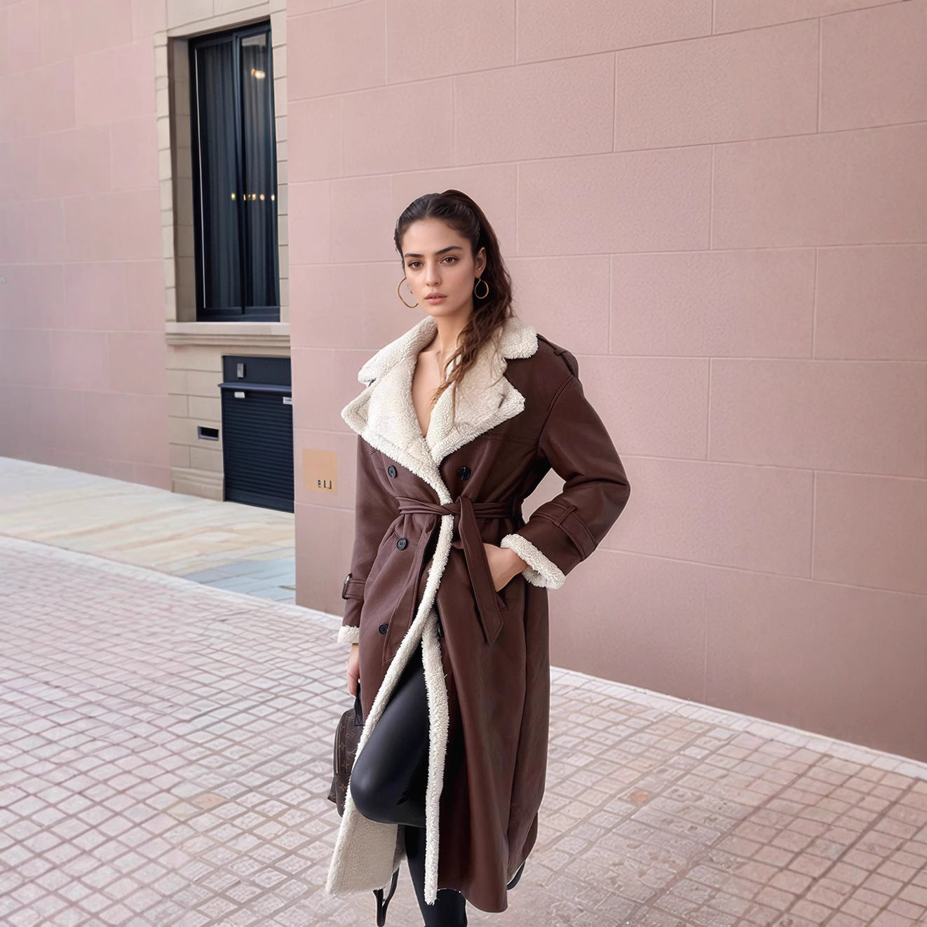 Maya - Damen Trenchcoat mit Fellfutter und stilvollem Design