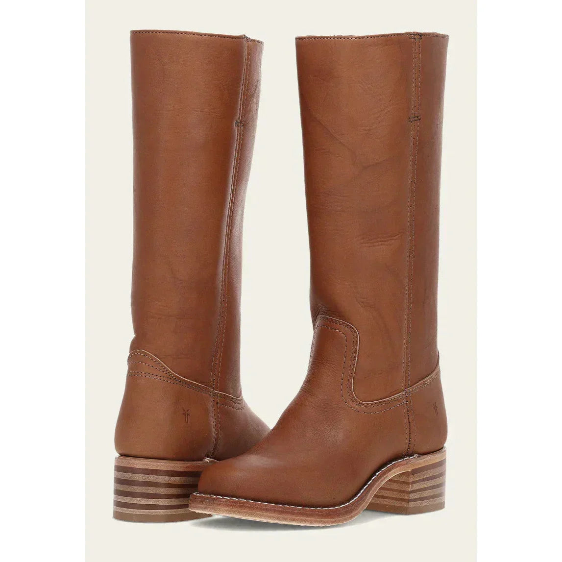 Alva – Damen Lederstiefel in Braun mit Blockabsatz