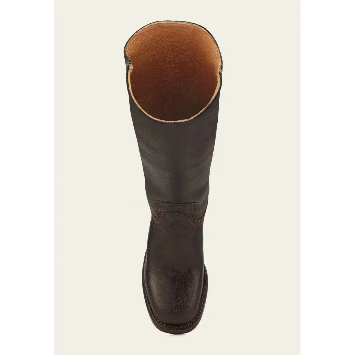 Alva – Damen Lederstiefel in Braun mit Blockabsatz