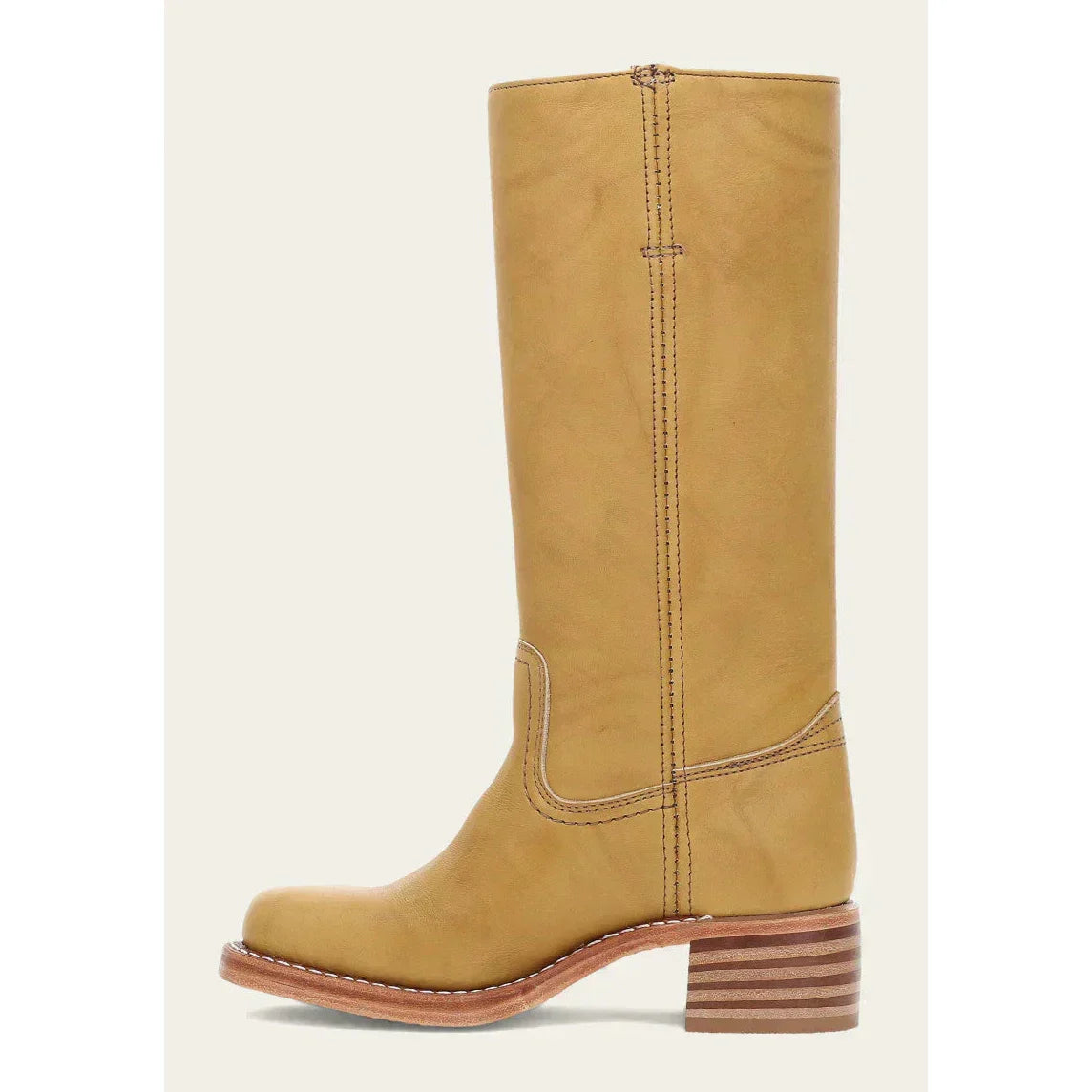Alva – Damen Lederstiefel in Braun mit Blockabsatz