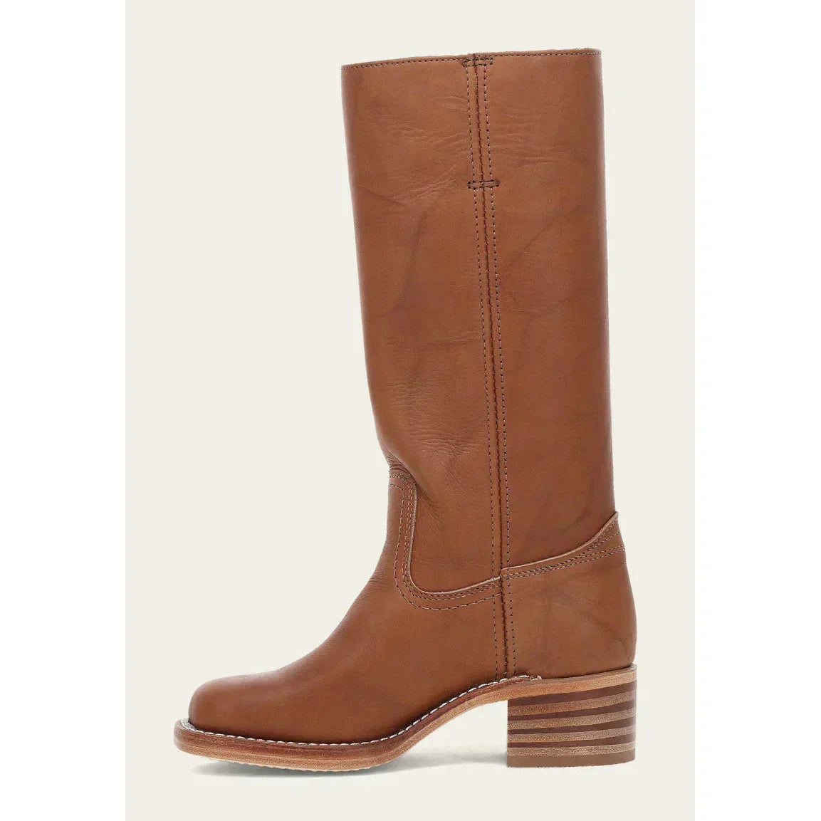 Alva – Damen Lederstiefel in Braun mit Blockabsatz