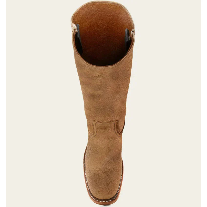 Alva – Damen Lederstiefel in Braun mit Blockabsatz