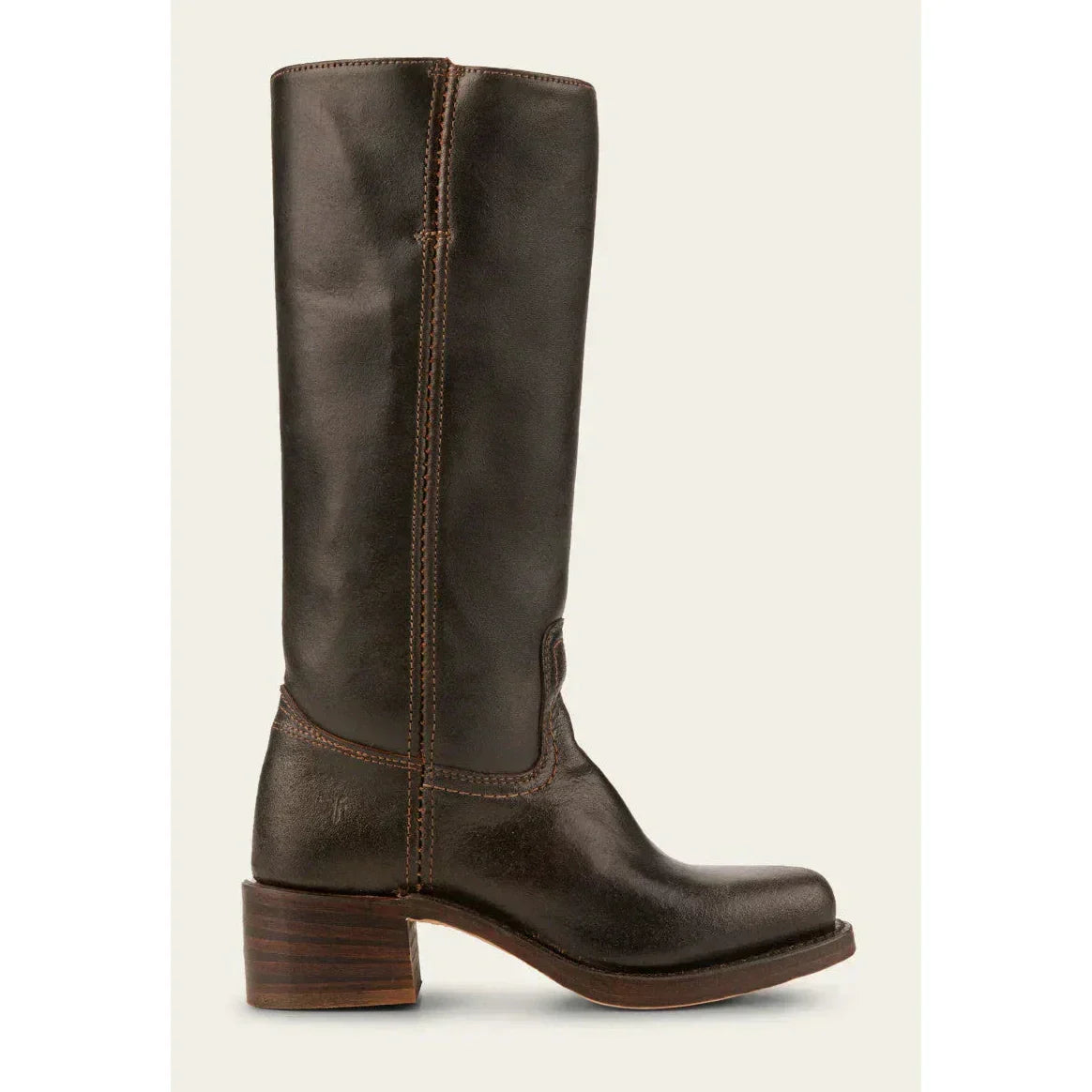 Alva – Damen Lederstiefel in Braun mit Blockabsatz