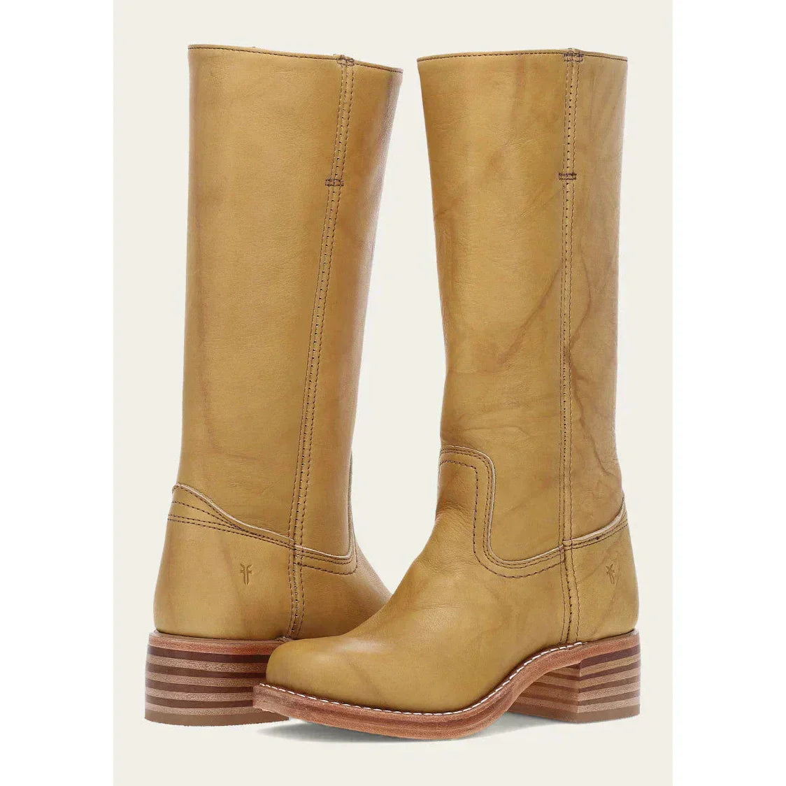 Alva – Damen Lederstiefel in Braun mit Blockabsatz