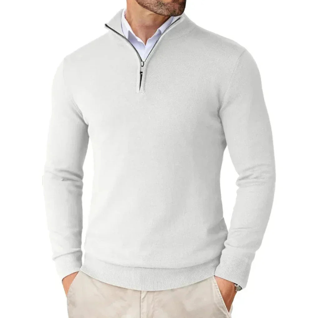 Adrian – Herren Pullover mit Reißverschluss Stehkragen