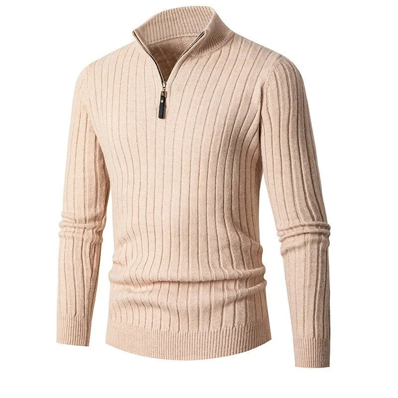 Ricardo - Herren Strickpullover mit Reißverschlusskragen