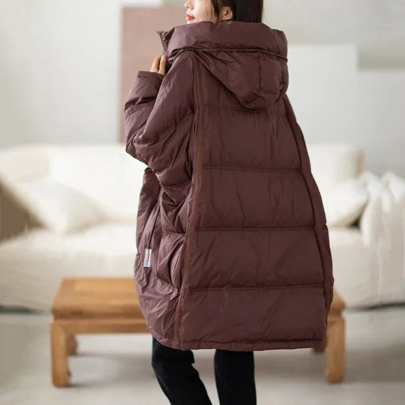 Juliette - Damen Daunenmantel mit Kapuze und Oversize-Schnitt