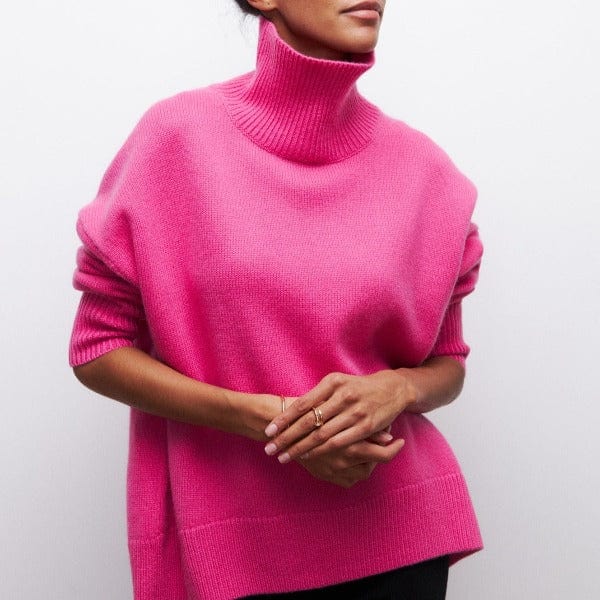 Isabelle - Damenpullover Wolle mit Rollkragen und Oversize-Schnitt