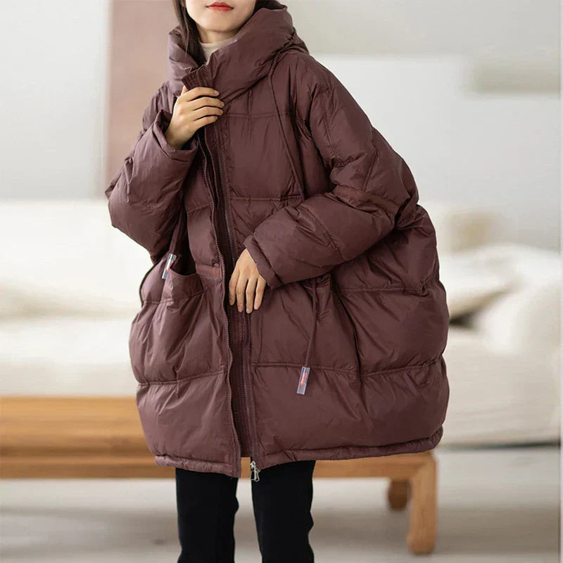 Juliette - Damen Daunenmantel mit Kapuze und Oversize-Schnitt