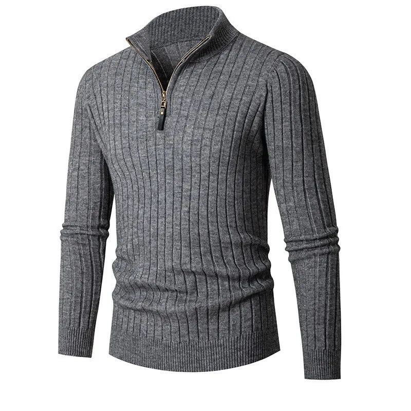 Ricardo - Herren Strickpullover mit Reißverschlusskragen
