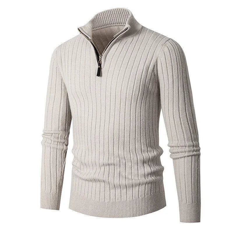 Ricardo - Herren Strickpullover mit Reißverschlusskragen