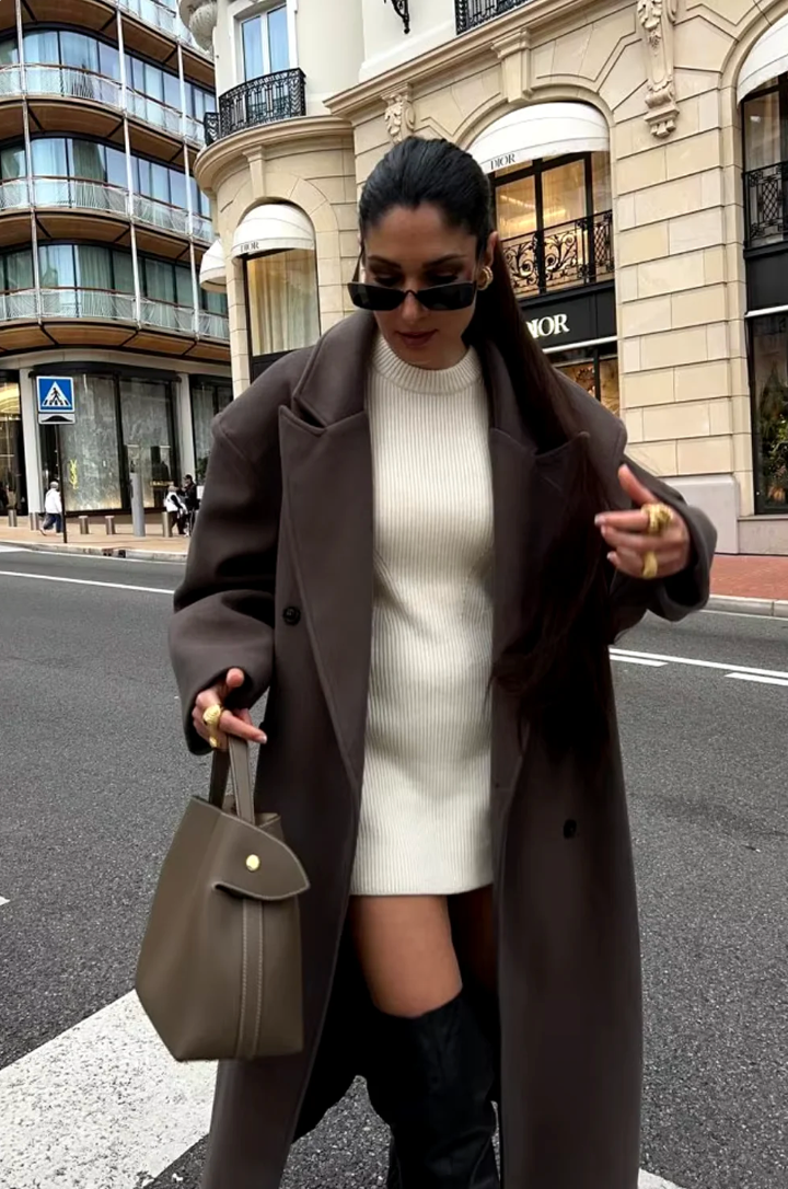 Amara - Damen Mantel oversize lang