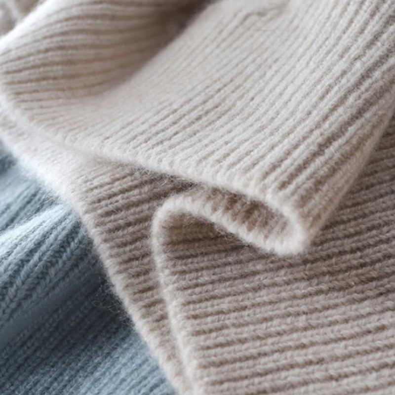 Hannah – Damen Winterpullover Strick Rollkragenpullover mit Zopfmuster