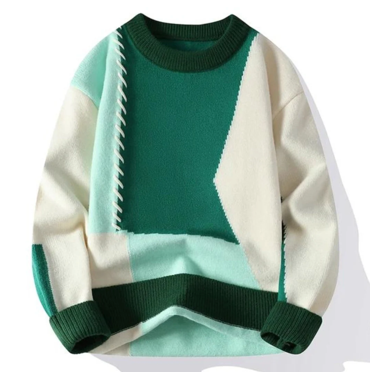 Elian – Moderner Patchwork Strickpullover Unisex