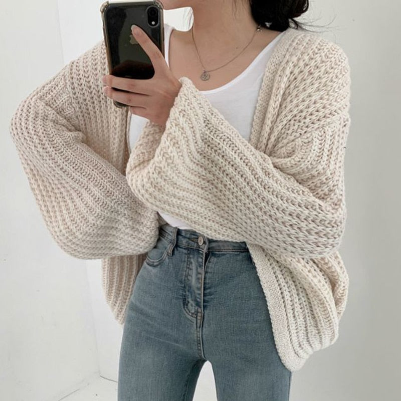 Mila - Damen Strickjacke Oversize mit weitem Schnitt