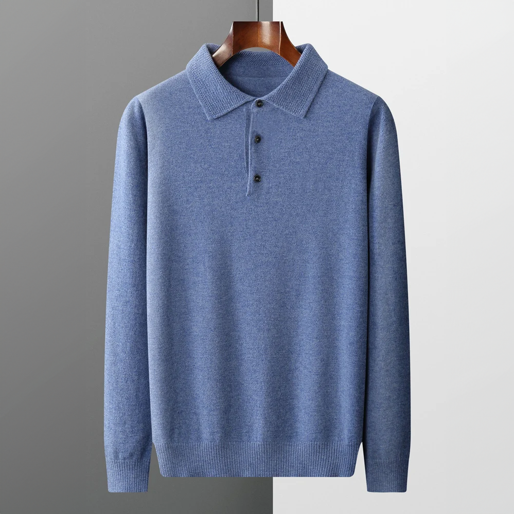 Adrian – Herren Baumwolle Strickpullover mit Polokragen