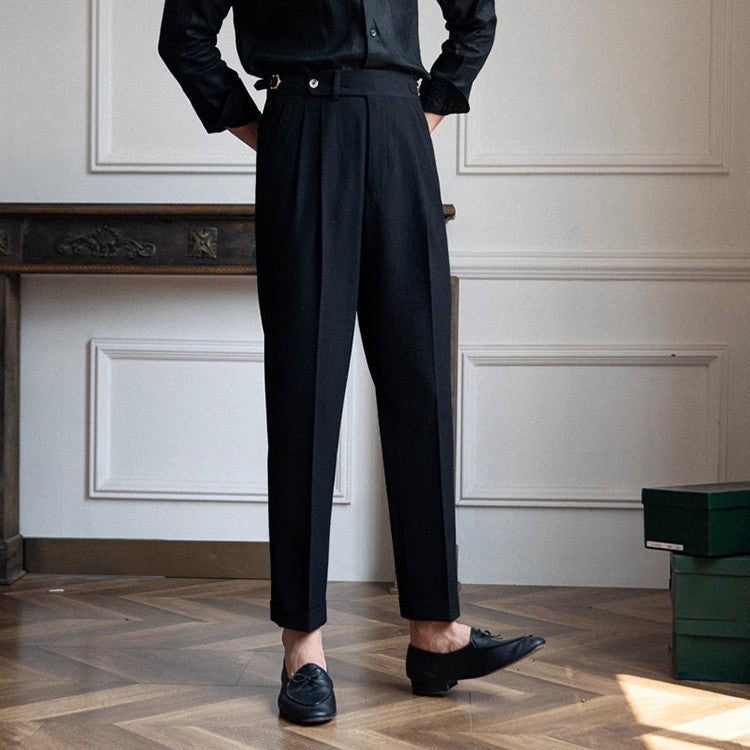 Lukas – Faltenhose mit hoher Taille für Herren