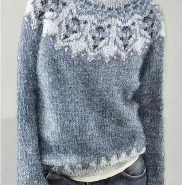 Ella – Bunter Strickpullover mit Rundhalsausschnitt Damen