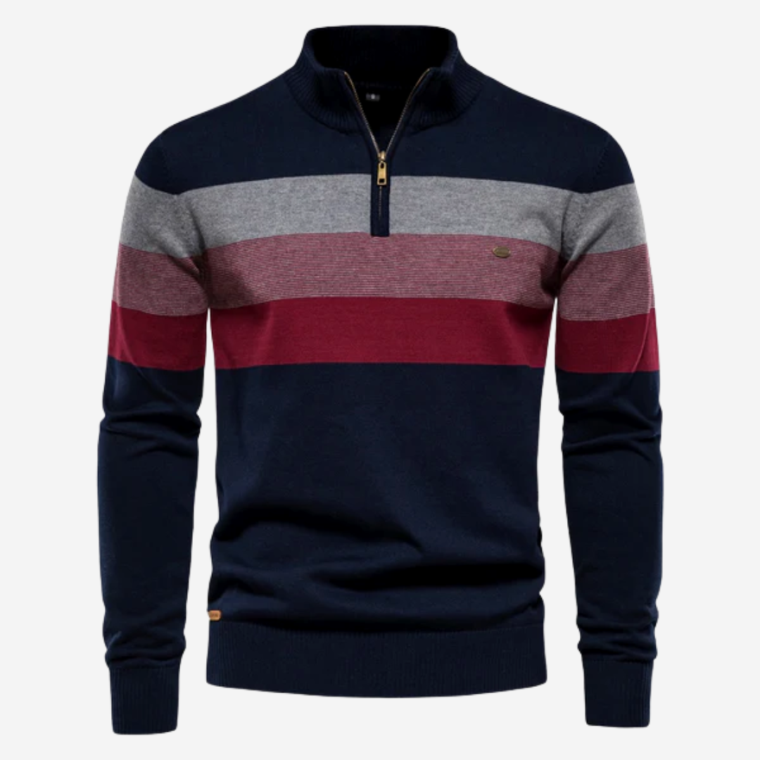 Jonas – Herren Strickpullover mit Reißverschlusskragen
