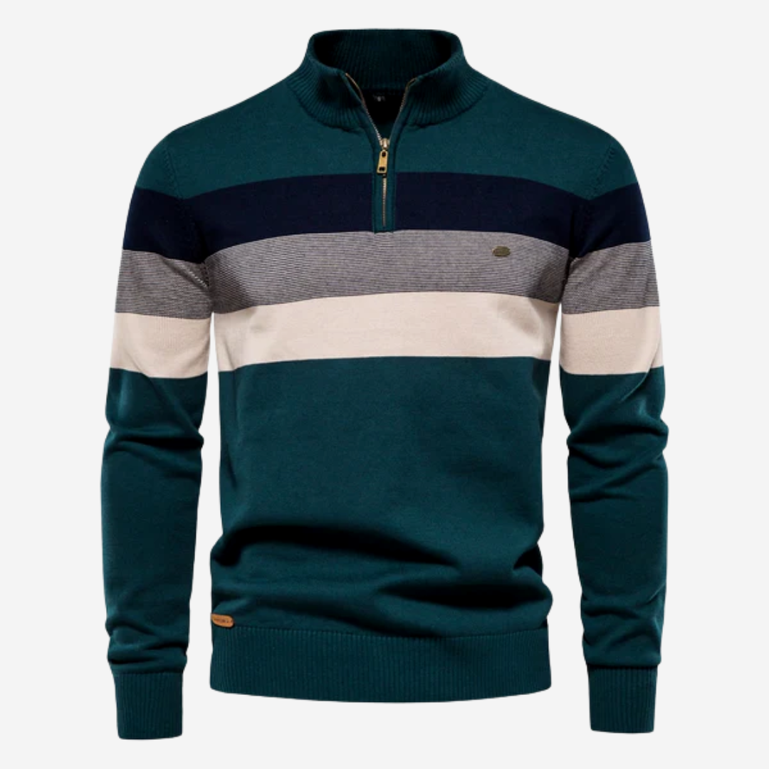 Jonas – Herren Strickpullover mit Reißverschlusskragen