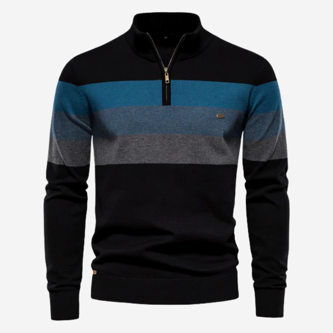Jonas – Herren Strickpullover mit Reißverschlusskragen