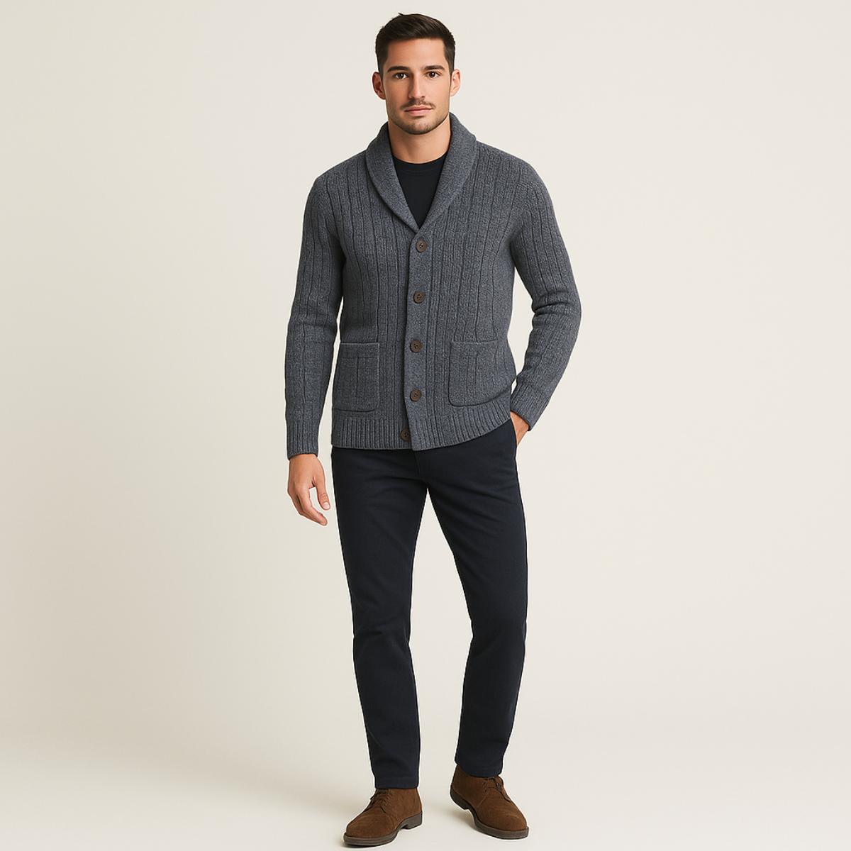 Felix – Strickjacke mit Schalkragen für Herren