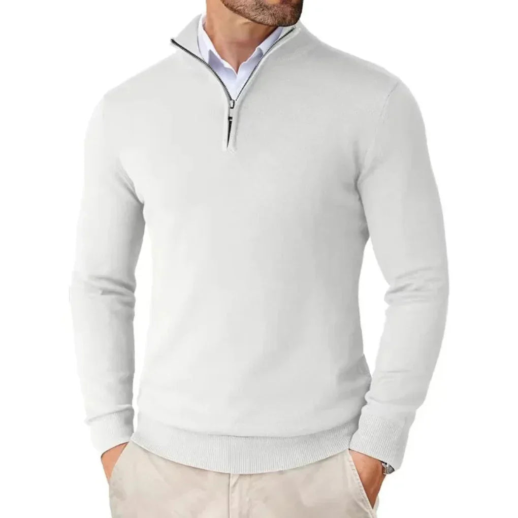 Adrian – Herren Pullover mit Reißverschluss Stehkragen