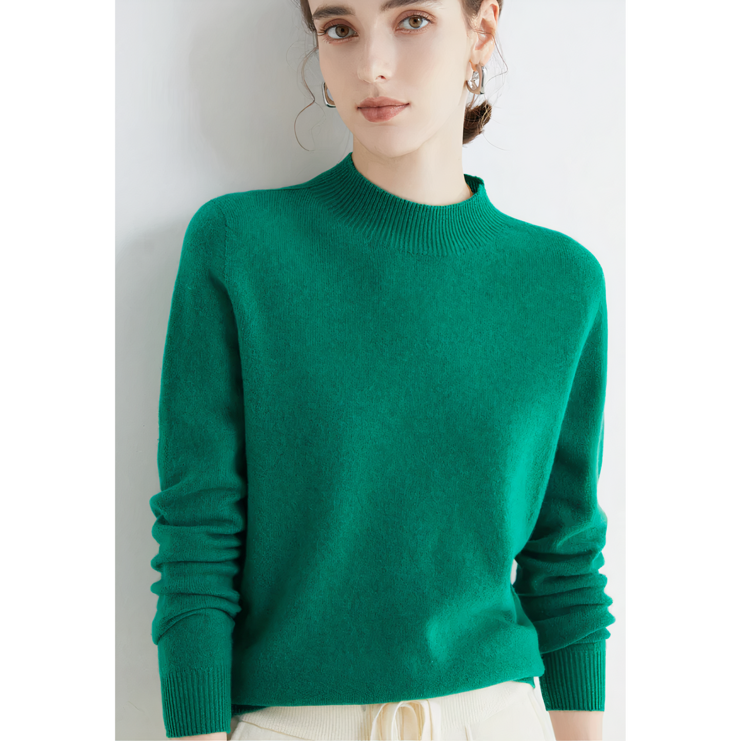 Elvira - Damen Pullover mit Stehkragen und Langarm