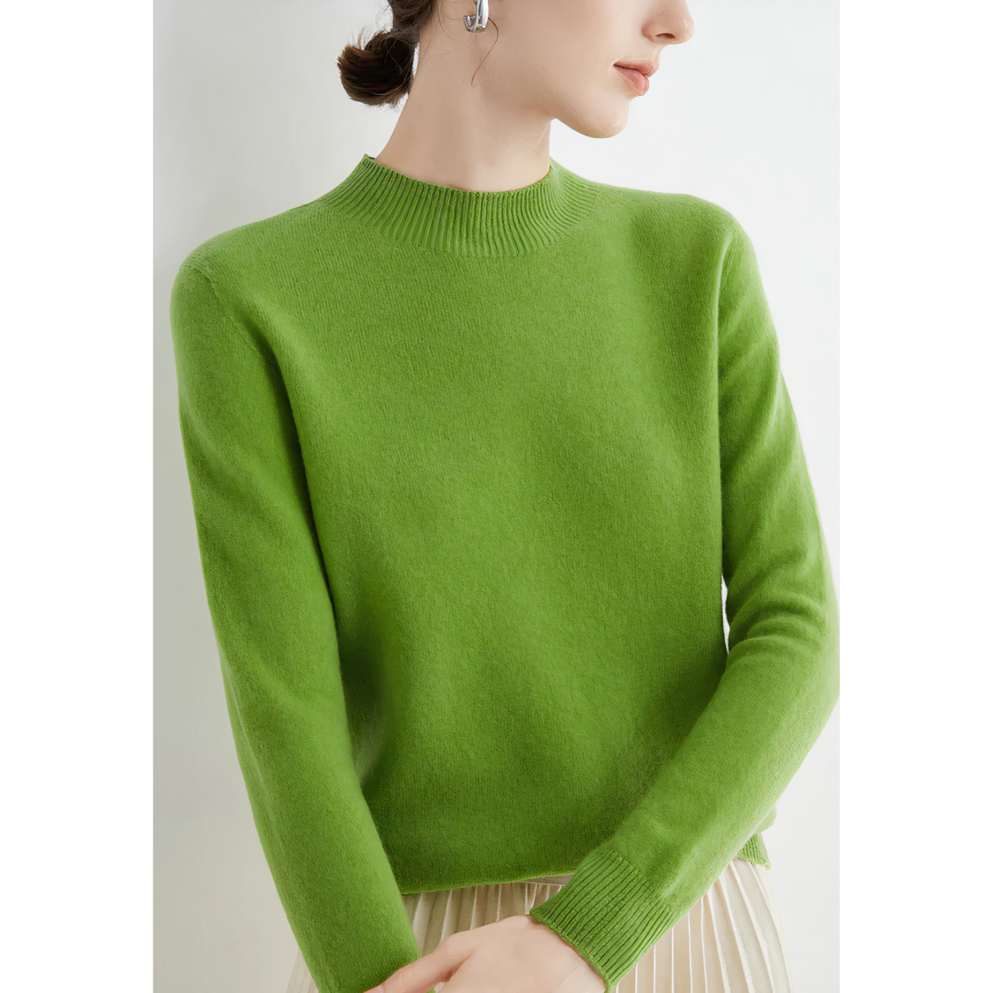 Elvira - Damen Pullover mit Stehkragen und Langarm